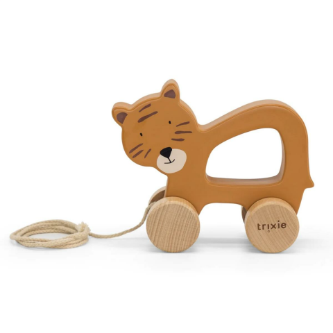 Trixie - Wooden Pull Along Toy - Ahşap İpli Oyuncak - Mr. Tiger