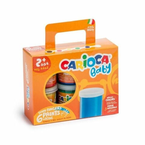 Carioca Baby Yıkanabilir Parmak Boyası - 6 Renk x 80 gr