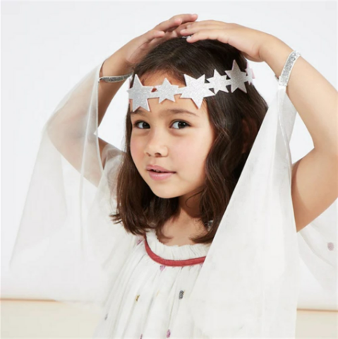 Meri Meri - Sequin Tulle Angel Costume - 3 - 4 Years - Payetli Beyaz Elbise - 3-4 Yaş