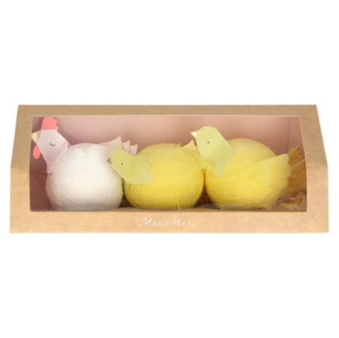 Meri Meri - Hen & Chicks Surprise Balls - Tavuk & Civcivler Sürpriz Yumurta - 3'lü