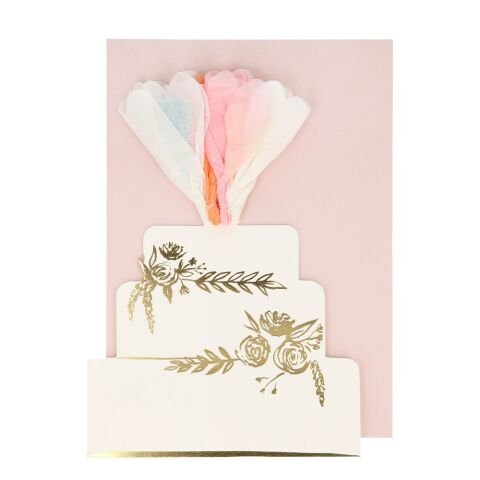 Meri Meri - Floral Cake Card - Çiçekli Pasta Tebrik Kartı