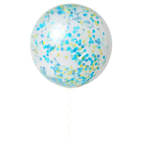 Meri Meri - Blue Giant Confetti Balloons - Dev Mavi Konfetili Balon Kit