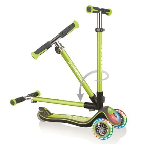 Globber Elite Deluxe Flash Full Işıklı Scooter - Yeşil