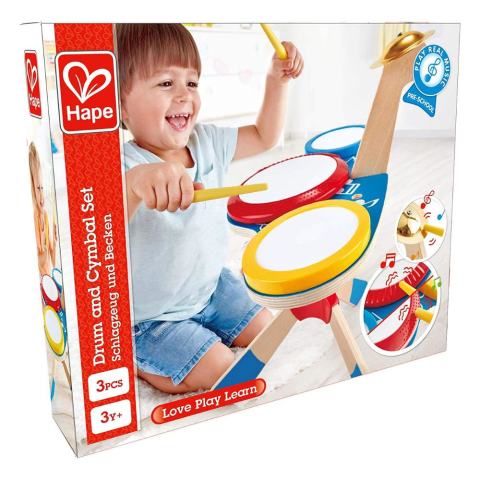 Hape Drum and Cymbal Oyuncak Davul Seti / Preschool Music