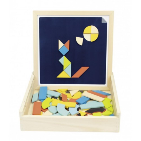 Beleduc Magnetik Tangram Oyunu (70 Ahşap Parça Ve 22 Etkinlik Kartları)