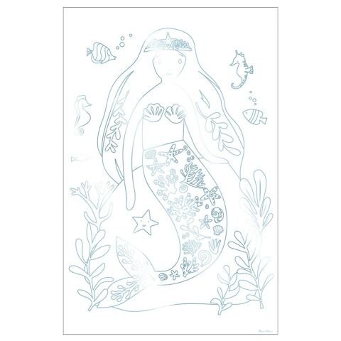 Meri Meri - Mermaid Colouring Posters - Deniz Kızı Boyamalı Poster