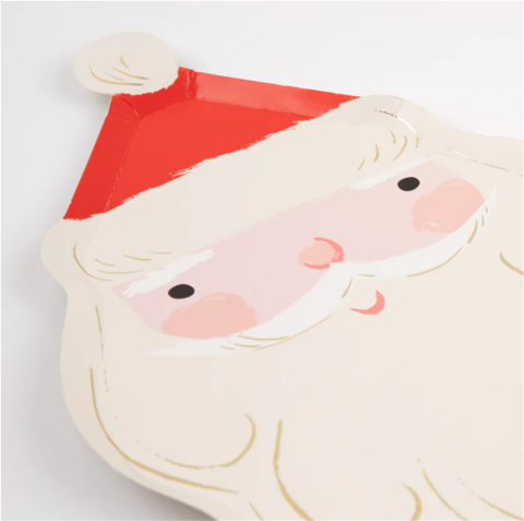 Meri Meri - Jolly Christmas Santa Plates - Noel Baba Tabaklar (8'li)