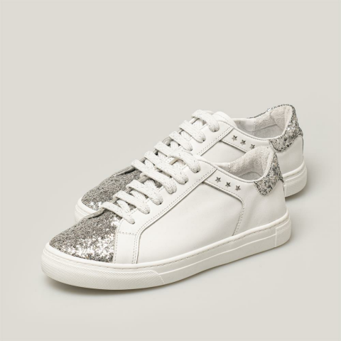 Merli&Rose Glow Kadın Sneaker | Glare Silver-Beyaz-Glare Silver