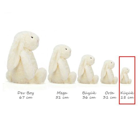 Jellycat Çiçekli Bej Tavşan Küçük Boy 18 cm