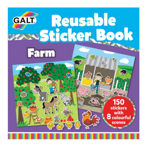 Galt Reusable Sticker Book - Farm 3+ Yeniden Kullanılabilir Çıkartma Kitabı