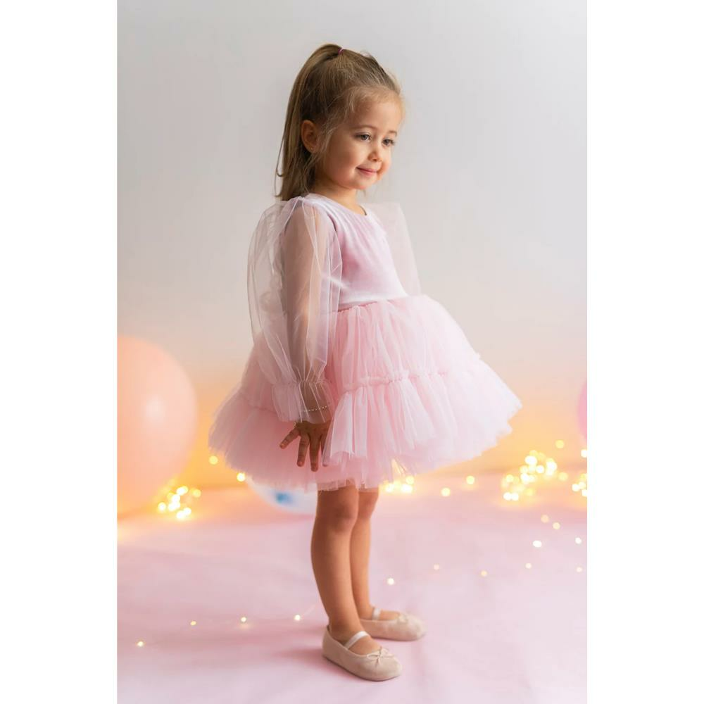 Mini Celebrities Kız Çocuk Balon Kol Tütü Elbise - Pembe