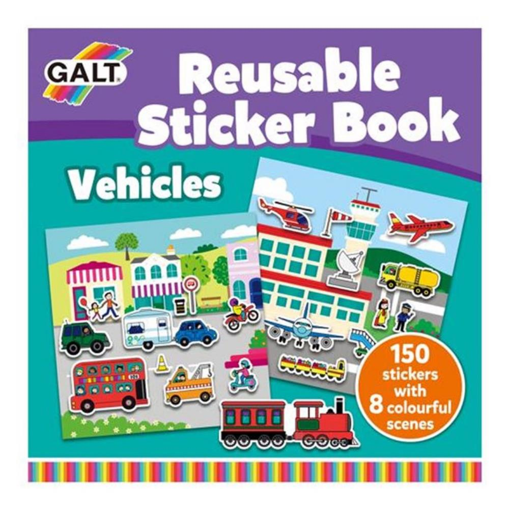 Galt Reusable Sticker Book - Vehicles 3+ Yeniden Kullanılabilir Çıkartma Kitabı
