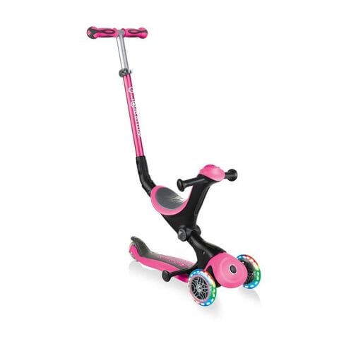 Globber Go Up Deluxe Işıklı Teker Scooter-Pembe