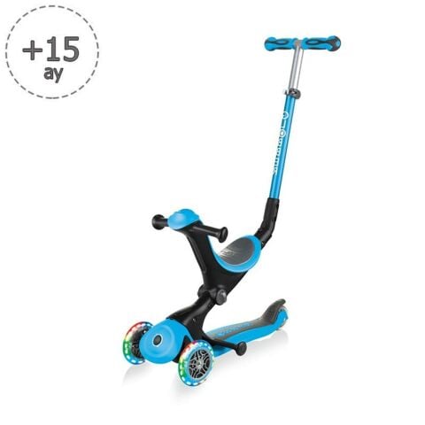 Globber Go Up Deluxe Işıklı Teker Scooter-Mavi