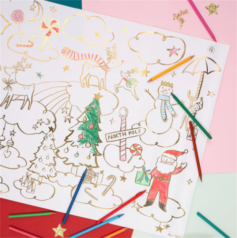 Meri Meri - Christmas Colouring Posters - Yeni Yıl Boyama Posterleri - 2'li