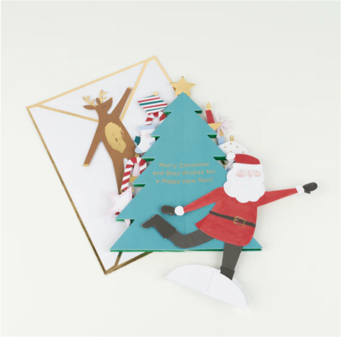 Meri Meri - Festive Honeycomb Tree Card - Yeni Yıl Ağacı Tebrik Kartı