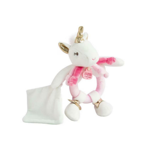 Doudou Hediye Kutulu Çıngıraklı Pembe Unicorn 17 cm