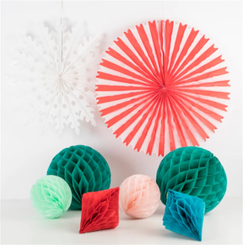 Meri Meri - Christmas Honeycomb Decoration Kit - Yeni Yıl Petekli Dekor Kiti
