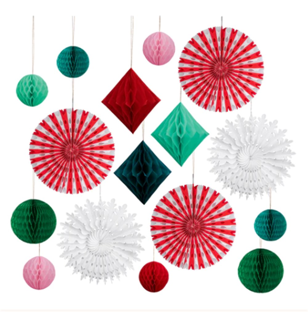 Meri Meri - Christmas Honeycomb Decoration Kit - Yeni Yıl Petekli Dekor Kiti