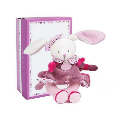 Doudou Hediye Kutulu Çıngıraklı Pembe Tavşan 19 cm