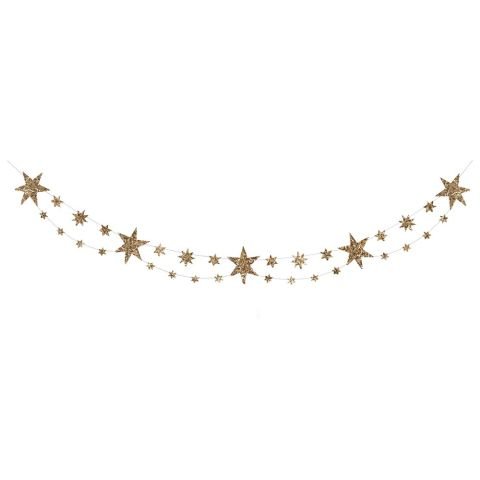 Meri Meri - Eco Glitter Stars Garland - Simli Yıldızlar Asılan Süs