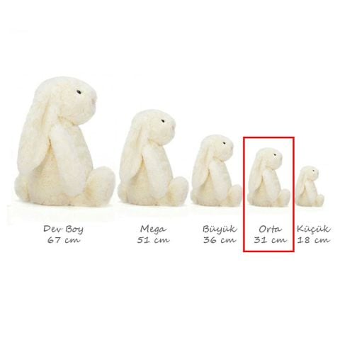 JellyCat Turkuaz Tavşan Orta Boy 31 cm