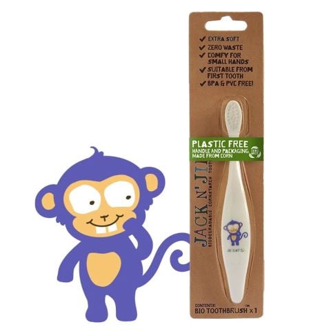 Jack N Jill Natural Toothbrush Monkey El Yapımı Doğal Diş Fırçası