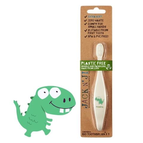 Jack N Jill Natural Toothbrush Dino El Yapımı Doğal Diş Fırçası