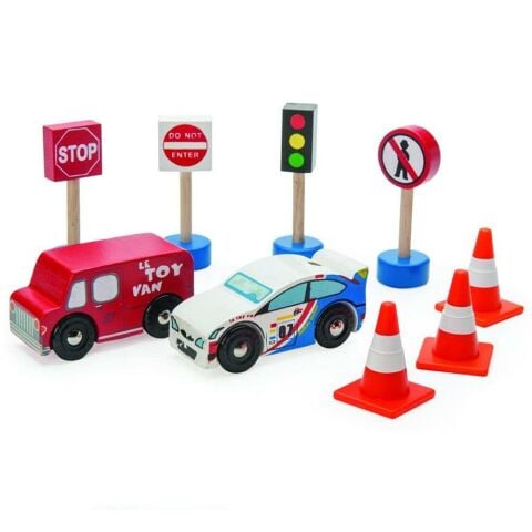 Le Toy Van Trafik Seti - Wooden Road Set Route & Toot