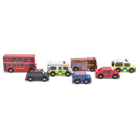 Le Toy Van Londra Araba Seti - London Car Set Wooden