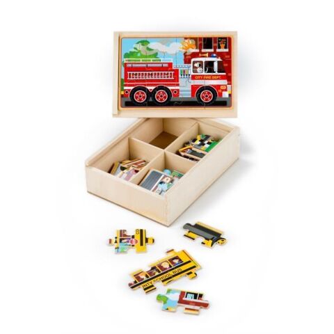 Melissa&Doug Ahşap 12x4 Puzzle Seti - Araçlar Yapbozu