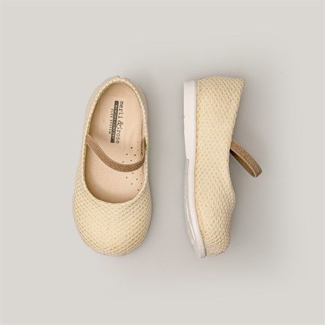 Merli&Rose Kumaş Babet Ayakkabı | Golden