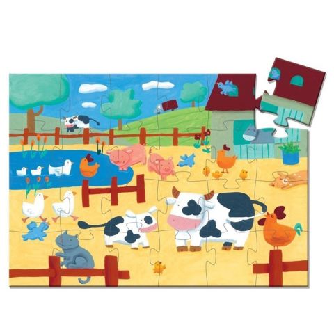 Djeco Dekoratif Puzzle 24 Parça/The Cows On The Farm