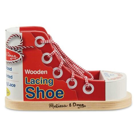 Melissa&Doug Ahşap Ayakkabı Bağlama - Wooden Lacing Shoe