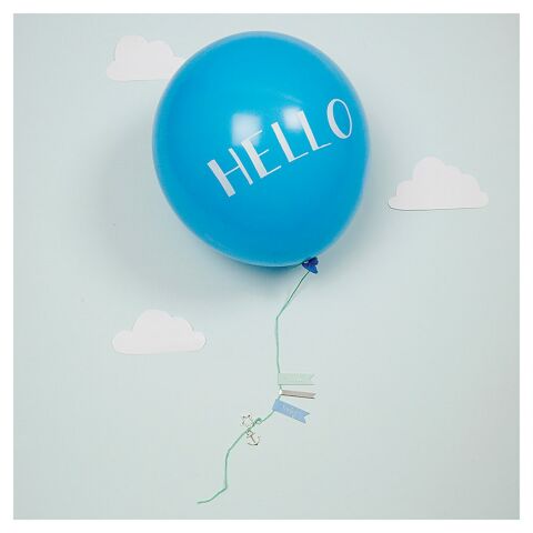 Meri Meri - Hello Balon Tebrik Kartı- Mavi