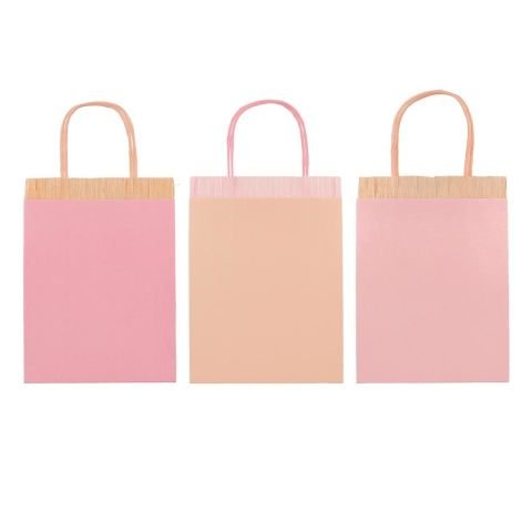 Meri Meri - Pink Fringe Party Bags - Pembe Püsküllü Hediye Çantaları (8'li)