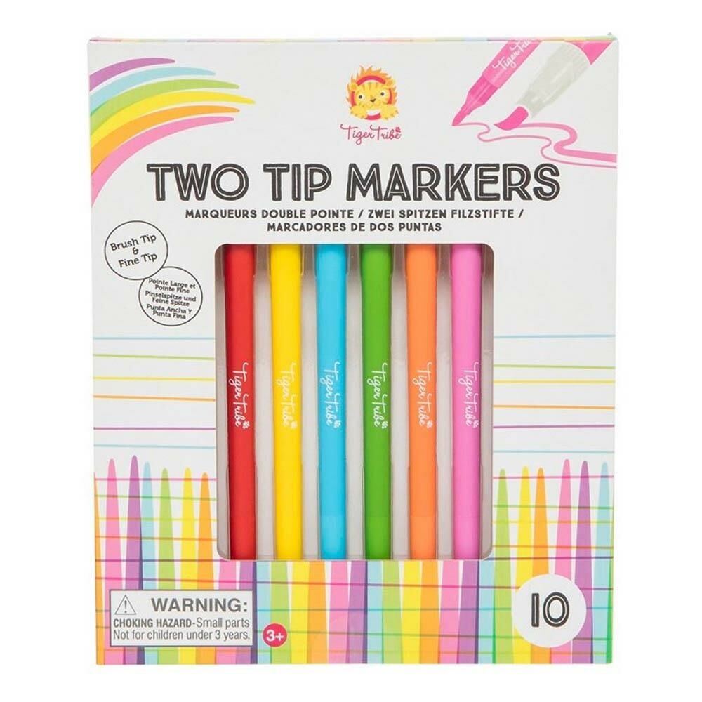 Tiger Tribe 10'lu İki Uçlu Keçeli Boya Kalemi - Two Tip Markers