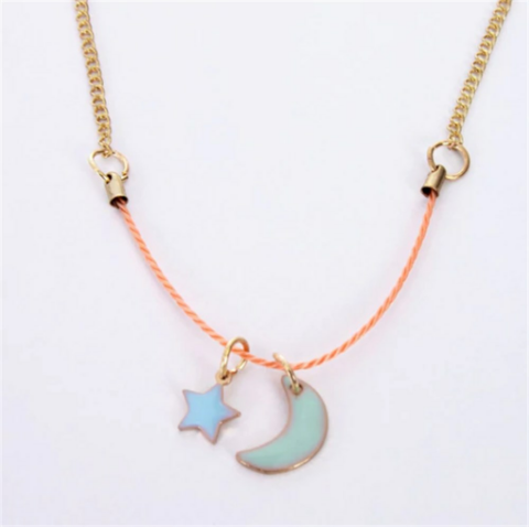 Meri Meri - Enamel Moon & Sun Necklace - Ay & Güneş Kolye