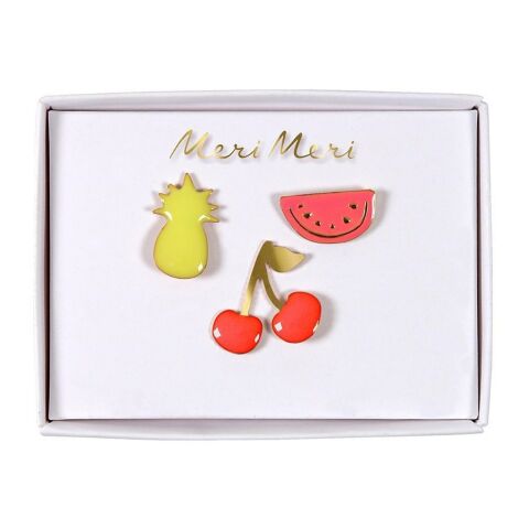 Meri Meri - Fruit Enamel Lapel Pins - Meyve Broşlar