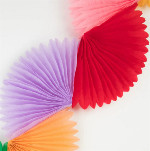 Meri Meri - Rainbow Honeycomb Fan Garland - Gökkuşağı Petekli Yelpaze Asılan Süs