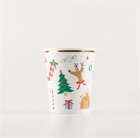 Meri Meri - Jolly Christmas Cups - Yeni Yıl Bardaklar (8'li)