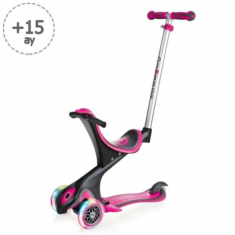 Globber Scooter / Evo Go Up Comfort Işıklı / Pembe