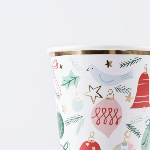 Meri Meri - Festive Pattern Cups - Yeni Yıl Bardaklar (8'li)