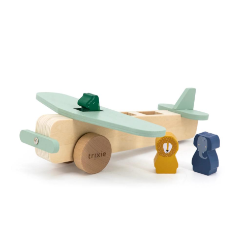 Trixie - Wooden Animal Airplane - Ahşap Oyuncak Uçak