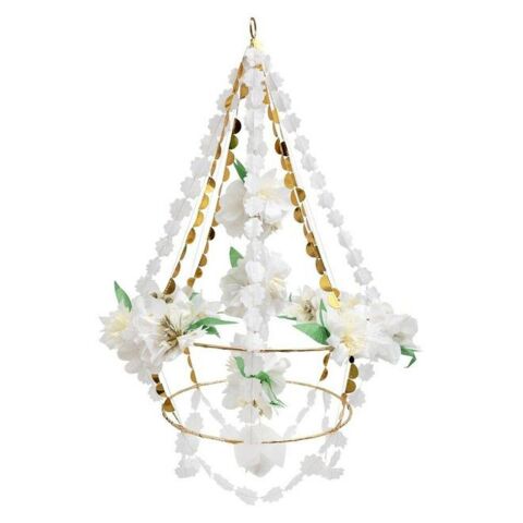 Meri Meri - White Blossom Chandelier - Beyaz Çiçekli Süs Avize