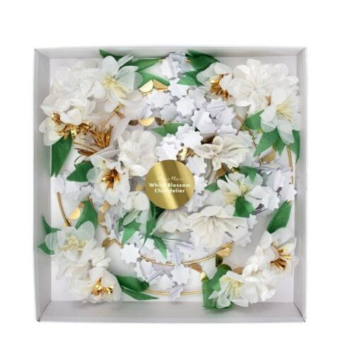 Meri Meri - White Blossom Chandelier - Beyaz Çiçekli Süs Avize