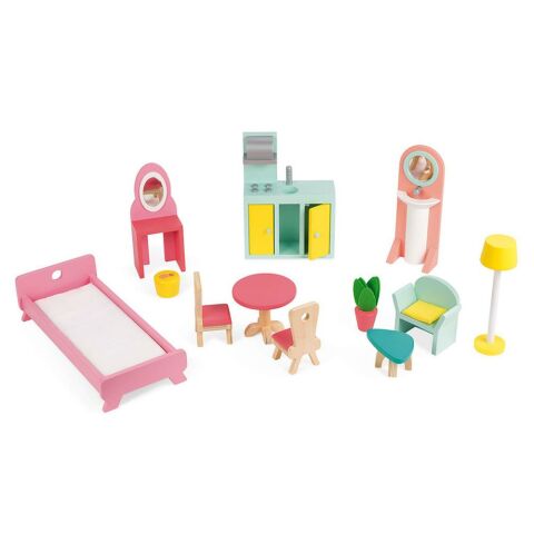 Janod Bebek Evi Happy Day / Happy Day Doll's House (Wood)