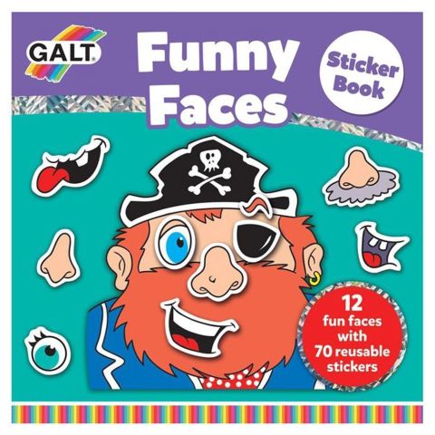 Galt Funny Faces Sticker Book 3+ Komik Yüzler Çıkartma Kitabı