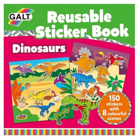 Galt Reusable Sticker Book - Dinasours 3+ Yeniden Kullanılabilir Çıkartma Kitabı