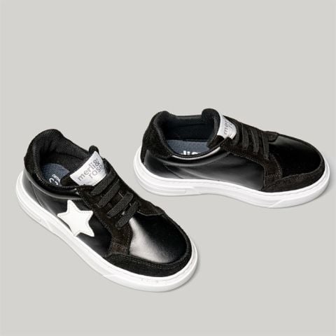 Merli&Rose Deri Star Sneaker | Siyah-Beyaz